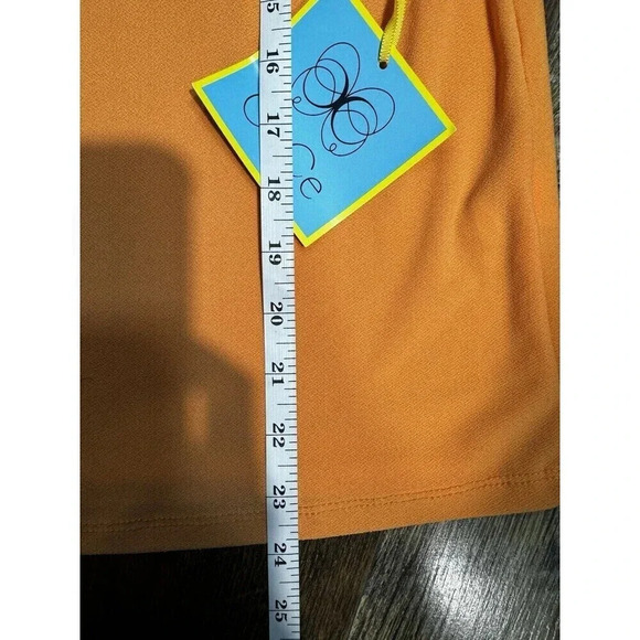 CECE Women's ORANGE Stretch Pouf Sleeve CREW Neck Top S NWT - Picture 9 of 9